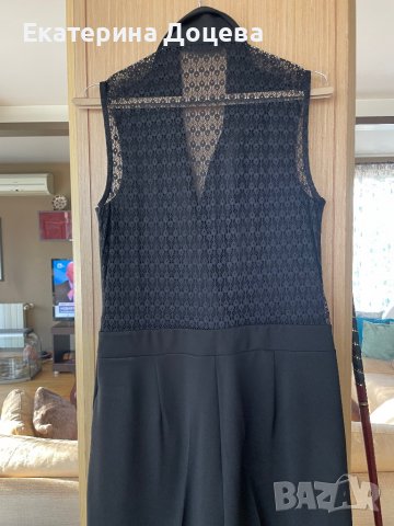 Черен гащеризон с гръб от дантела, снимка 3 - Гащеризони - 38385165