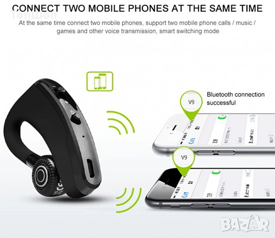 Bluetooth Слушалка V9 Pro , Handsfree HD, снимка 3 - Слушалки, hands-free - 29755579