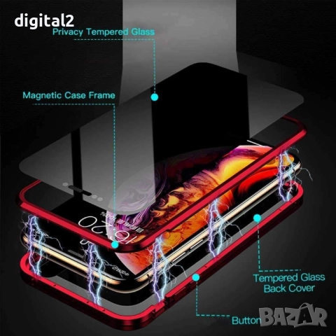 Кейс iPhone SE 2020/SE2, прозрачен, двустранен, закален 360 , магнитен , снимка 3 - Калъфи, кейсове - 52660740