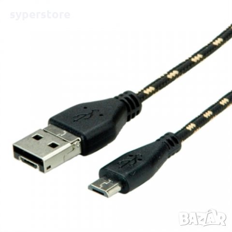 Кабел Преходник Micro USB към Micro USB или USB Женско OTG Roline 11.02.8314 1м, снимка 3 - Кабели и адаптери - 31361287