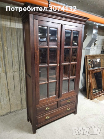 Библиотека витрина с кристални стъкла, снимка 5 - Секции и витрини - 52159449