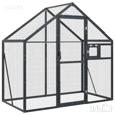vidaXL Волиера, антрацит, 179x100x185 см, алуминий
