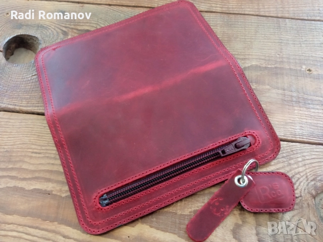 Ръчно изработен дамски кожен портфейл , снимка 5 - Портфейли, портмонета - 51910776