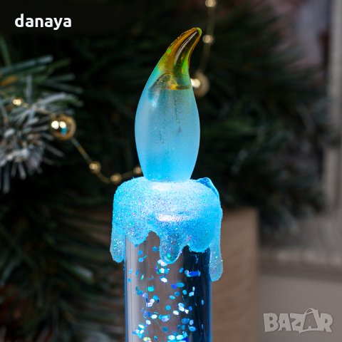 2485 Коледна електронна свещ с преливащи LED светлини 17см, снимка 2 - Декорация за дома - 34547176