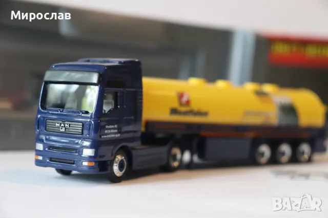 SCHUCO H0 1/87 MAN TGA ВЛЕКАЧ ЦИСТЕРНА КАМИОН МОДЕЛ КОЛИЧКА, снимка 8 - Колекции - 50323687