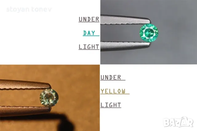 Бразилски Александрит с рядък цвят - 0.115 кт.! Сертифициран! 