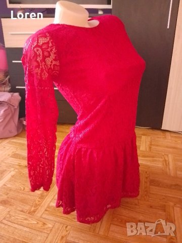 Нова!Детска дантелена рокличка цвят бордо