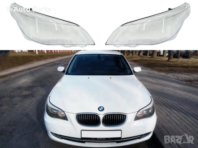Стъкла за фарове на BMW 5 E60 Facelift (2007-2010) с LED мигачи Съвместим и с Pre-Face (2003-2007) м, снимка 7 - Аксесоари и консумативи - 54262818