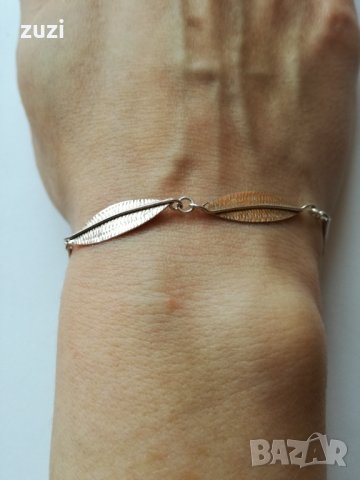 Елегантна сребърна гривна с гравюра - 925 сребро, снимка 1