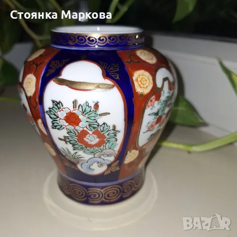 Винтидж японска ваза- GOLDIMARI, снимка 3 - Вази - 55884625