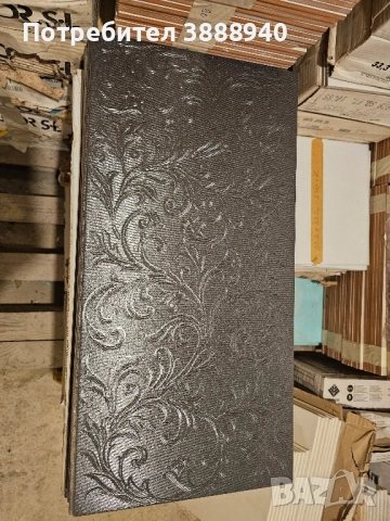 Гранитогресни плочки "Lafaenza"- черни/флорални/релефни, снимка 2 - Гранитогрес и плочки - 52361013