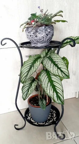 Двуетажна стойка за цветя - метал, снимка 4 - Други стоки за дома - 49892109