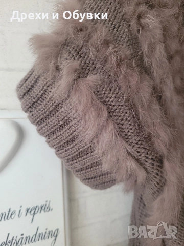 Елек естествен косъм лисица и вълна , снимка 5 - Елеци - 52627930