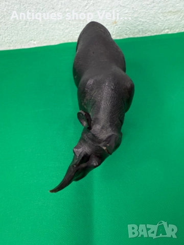 Африканска дървена фигура на носорог №7684 , снимка 2 - Антикварни и старинни предмети - 52652826