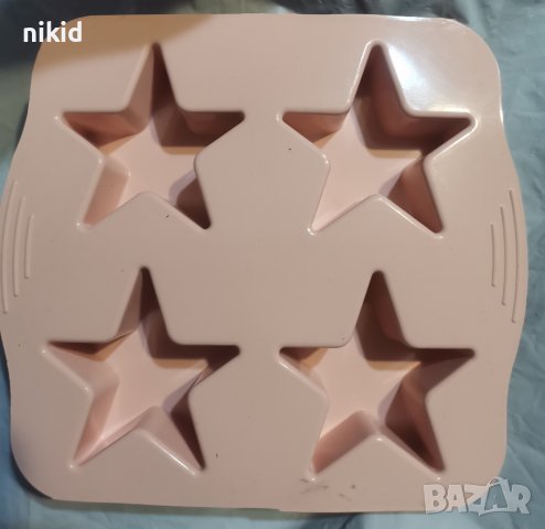 4 голяма дълбока звезда силиконов молд форма калъп фондан шоколад гипс свещ декор, снимка 3 - Форми - 38799832