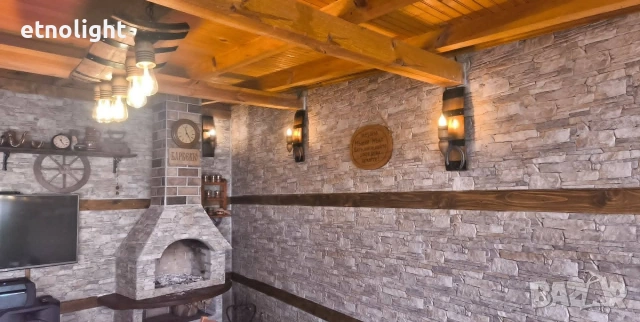 Етно аплици-стенни лампи от автентични бъчви с ръчно изработени дървени чашки!, снимка 18 - Лампи за стена - 15409027