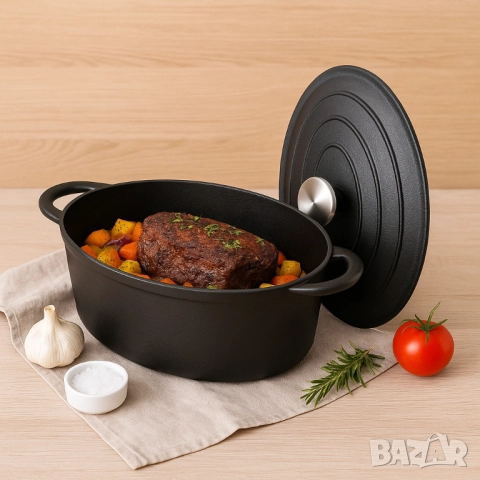 Чугунен бретер KITCHEN CLUB с емайлирано покритие – 4 литра, снимка 6 - Други - 52093788