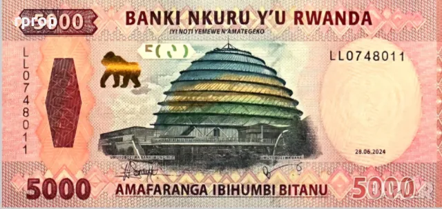 Руанда. Африка. 5000 франка. 2024   година. UNC., снимка 1