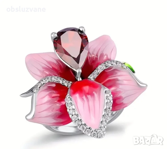 Пръстен Розов цвят, снимка 3 - Пръстени - 51685342