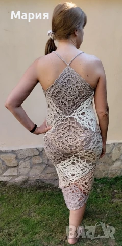 ръчно плетена рокля, снимка 3 - Рокли - 51132566