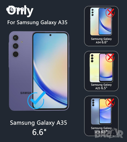 Калъф FNTCASE за Samsung Galaxy A35-5G удароустойчив военен клас, прозрачен, снимка 3 - Калъфи, кейсове - 44748380