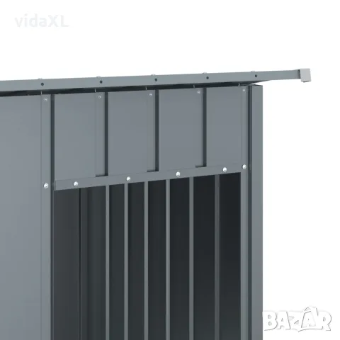 vidaXL Кучешка къща с покрив, антрацит, 196x91x110 см, стомана, снимка 7 - За кучета - 56146283