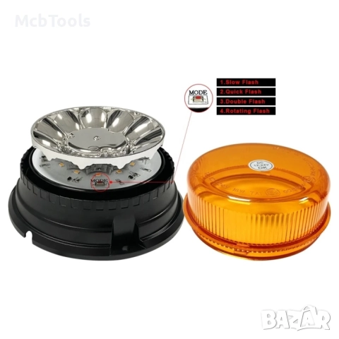 Аварийна лампа с магнит за автомобили Камиони Трактор 12 / 24V – ECE R65 R10 E9, снимка 2 - Аксесоари и консумативи - 51740500