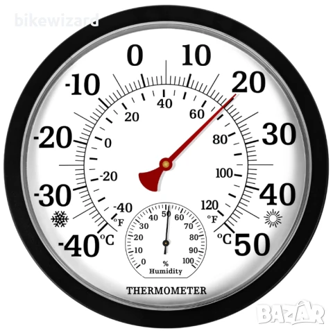 Термометър - 25,4 см термометър и влагомер за вътрешна/външна употреба НОВ