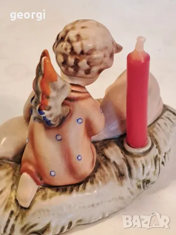 Порцеланов свещник Hummel Goebel ангел с бебе Исус , снимка 5 - Декорация за дома - 49596027