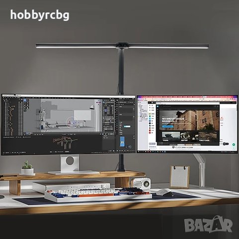 Двойна настолна LED лампа с 5 цветови режима и 5 настройки за яркост, снимка 1