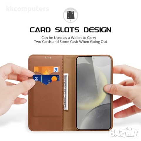 Samsung Galaxy S25 5G DUX DUCIS Wallet/ PU + TPU Кожен Калъф и Протектор, снимка 4 - Калъфи, кейсове - 51417564