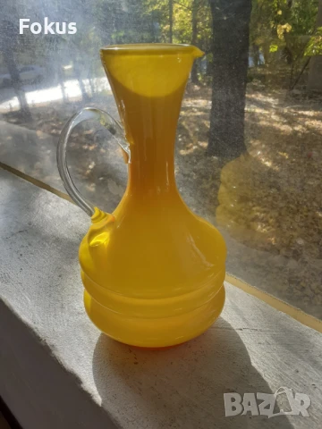 Невероятна жълта кана гарафа декантер, снимка 6 - Антикварни и старинни предмети - 51169391
