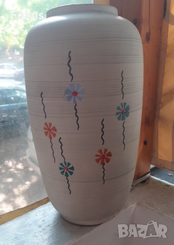 Огромна стара ваза - немска керамика с печат 50 - 60 те год., снимка 1 - Антикварни и старинни предмети - 37838872