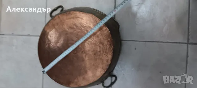 Старинни  български медни калайдисани тави, снимка 5 - Антикварни и старинни предмети - 47613683