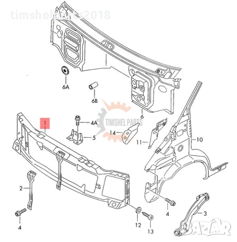 Преден панел за VW LT 1995-2006 год., снимка 2 - Части - 52728582