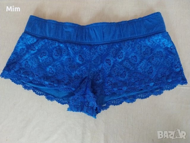 М Къси дантелени сини панталони, снимка 5 - Къси панталони и бермуди - 50826276