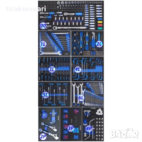 Професионален шкаф с инструменти с 12 чекмеджета 501 части StahlMayer JUMBO XXL, снимка 6 - Други инструменти - 51648701