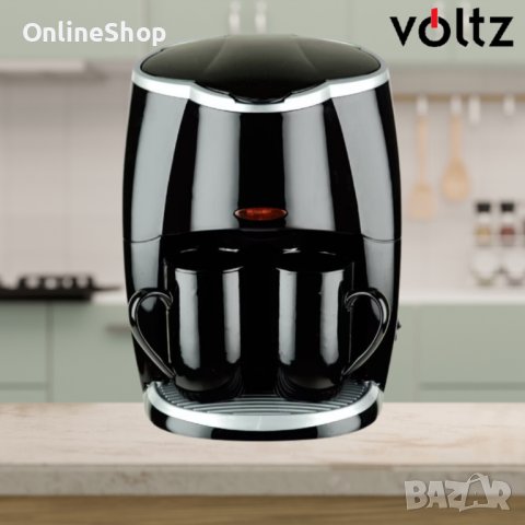 Кафеварка Rosberg Voltz 450W с две чаши, Черна, 2 ГОДИНИ ГАРАНЦИЯ, снимка 8 - Кафемашини - 44176401