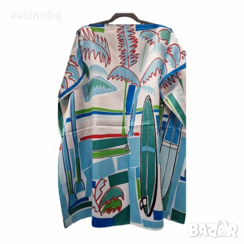 Лятна плажна туника от коприна, с артистични и морски десени, снимка 11 - Туники - 54133531