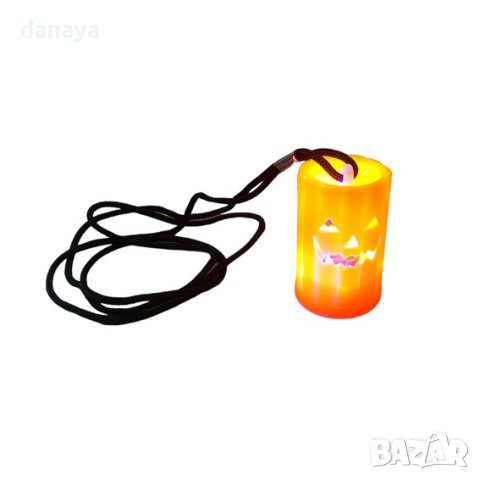 4112 Светещ гердан Тиква череп Halloween аксесоар, снимка 6 - Колиета, медальони, синджири - 42495510