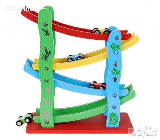 Детска игра Авто-пързалка, пързалка за колички, дървена писта, детска писта, снимка 2 - Коли, камиони, мотори, писти - 34447268