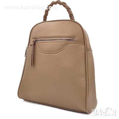 Елегантна дамска раница в бежово с дръжка за ръка Код на продукта:DR-20, снимка 3 - Раници - 51615716
