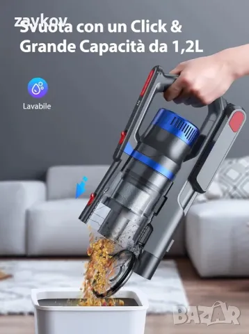 450 W безжична прахосмукачка, безжична електрическа метла, снимка 4 - Друга електроника - 49753652