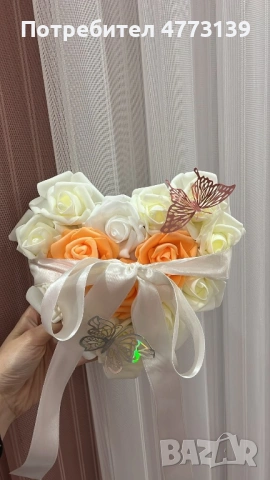 Букет от сатенени рози – вечен подарък, снимка 4 - Изкуствени цветя - 53928318