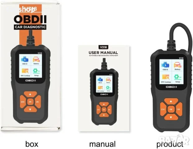 Диагностика за Автомобил Кола четец на грешки кодове на ECU v318 OBD2, снимка 2 - Аксесоари и консумативи - 50555950