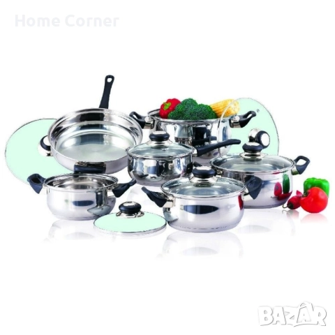 Комплект тенджери Rubino – 12 части (6 съда за готвене + 6 капака), снимка 1