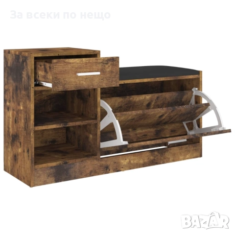 Пейка за обувки, опушен дъб, 94,5x31x57 см, ПДЧ Код P1093, снимка 5 - Шкафове - 51449487