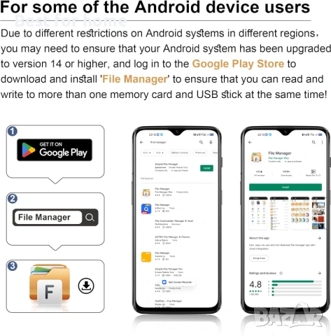 8-в-1 адаптер за четец на SD карти, снимка 6 - Друга електроника - 53236772