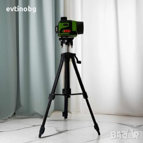 4D Лазерен Нивелир с 16 Линии (Четири Точков), Самонивелиращ се, със Зелен Лазер с тринога, снимка 6 - Куфари с инструменти - 54063866