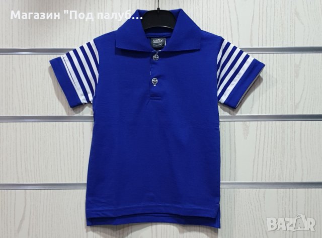 Нова детска спортно-елегантна блуза в синьо с яка, 3-4 години, снимка 7 - Детски ризи - 30326181